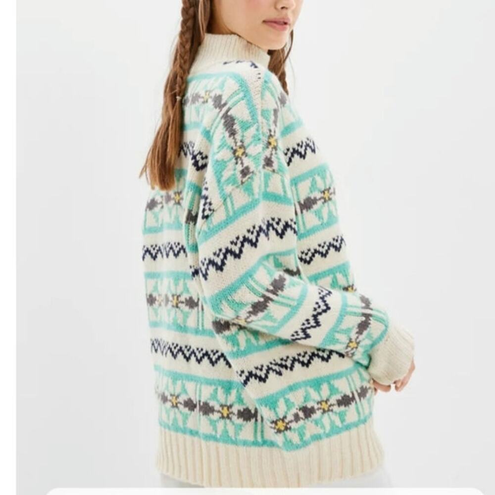 American Eagle AE Oversized Fairisle Mock Neck Sweater M